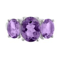 Amethyst 3-Stone Ring - Size 7 202//202